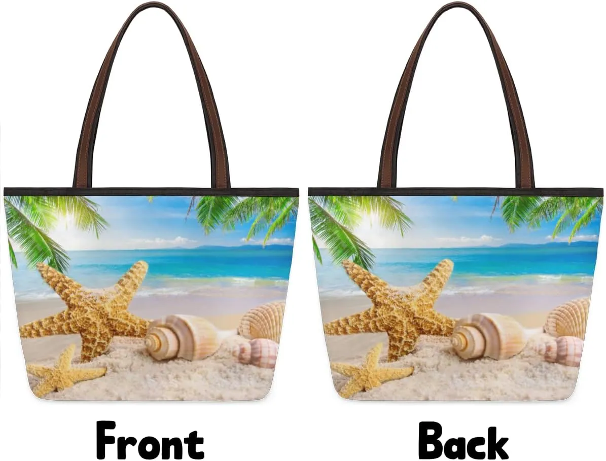 Tote Bag for Women with Zipper Large Capacity Top Handle Casual Shoulder Bag Handbag Reusable Shopping