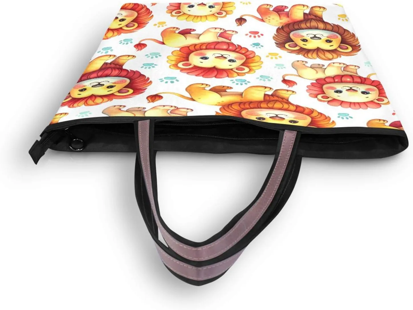 Tote Bag for Women with Zipper,Polyester Tote Purse Holiday Tote Bag Work Handbag Women Gift