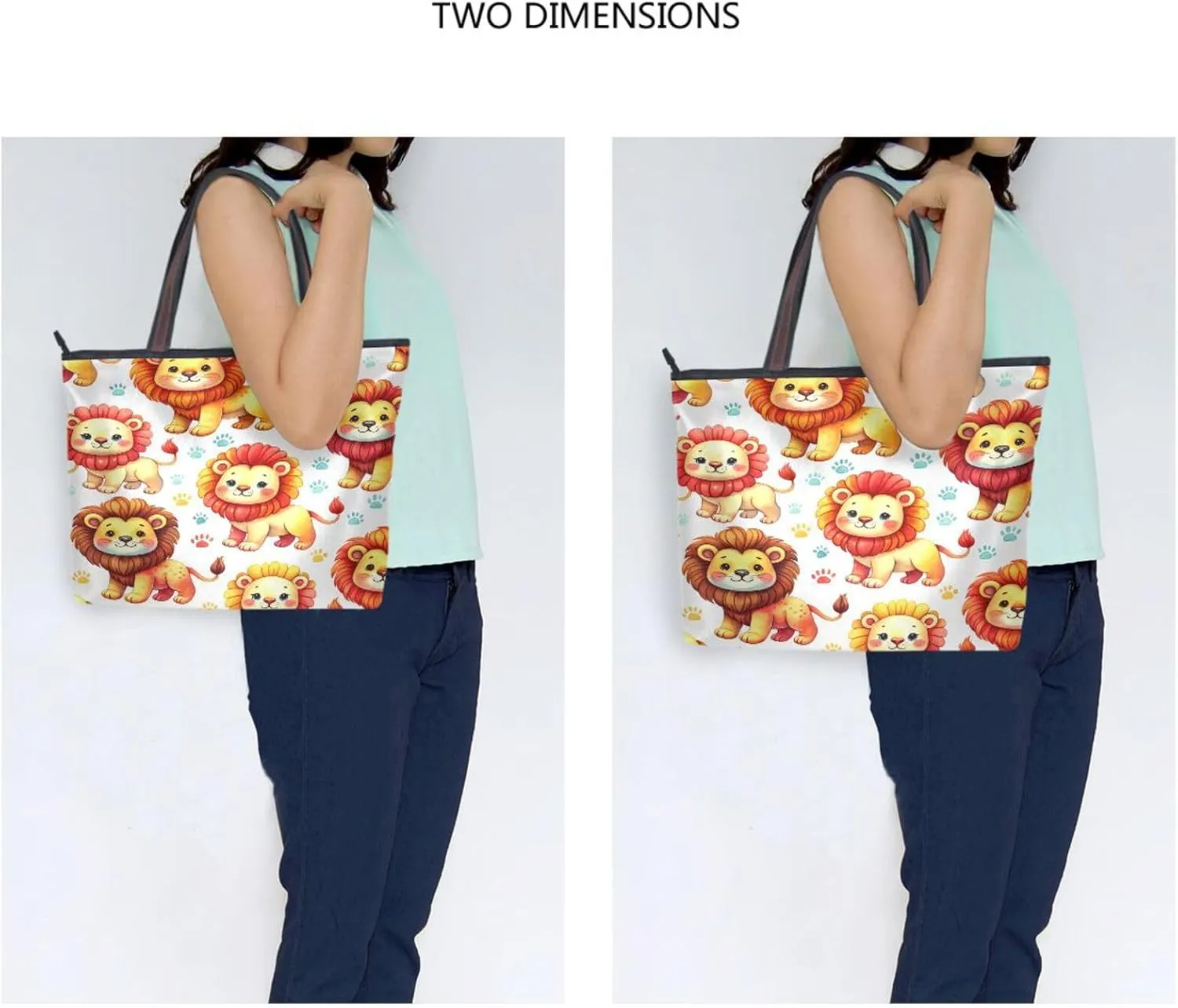 Tote Bag for Women with Zipper,Polyester Tote Purse Holiday Tote Bag Work Handbag Women Gift