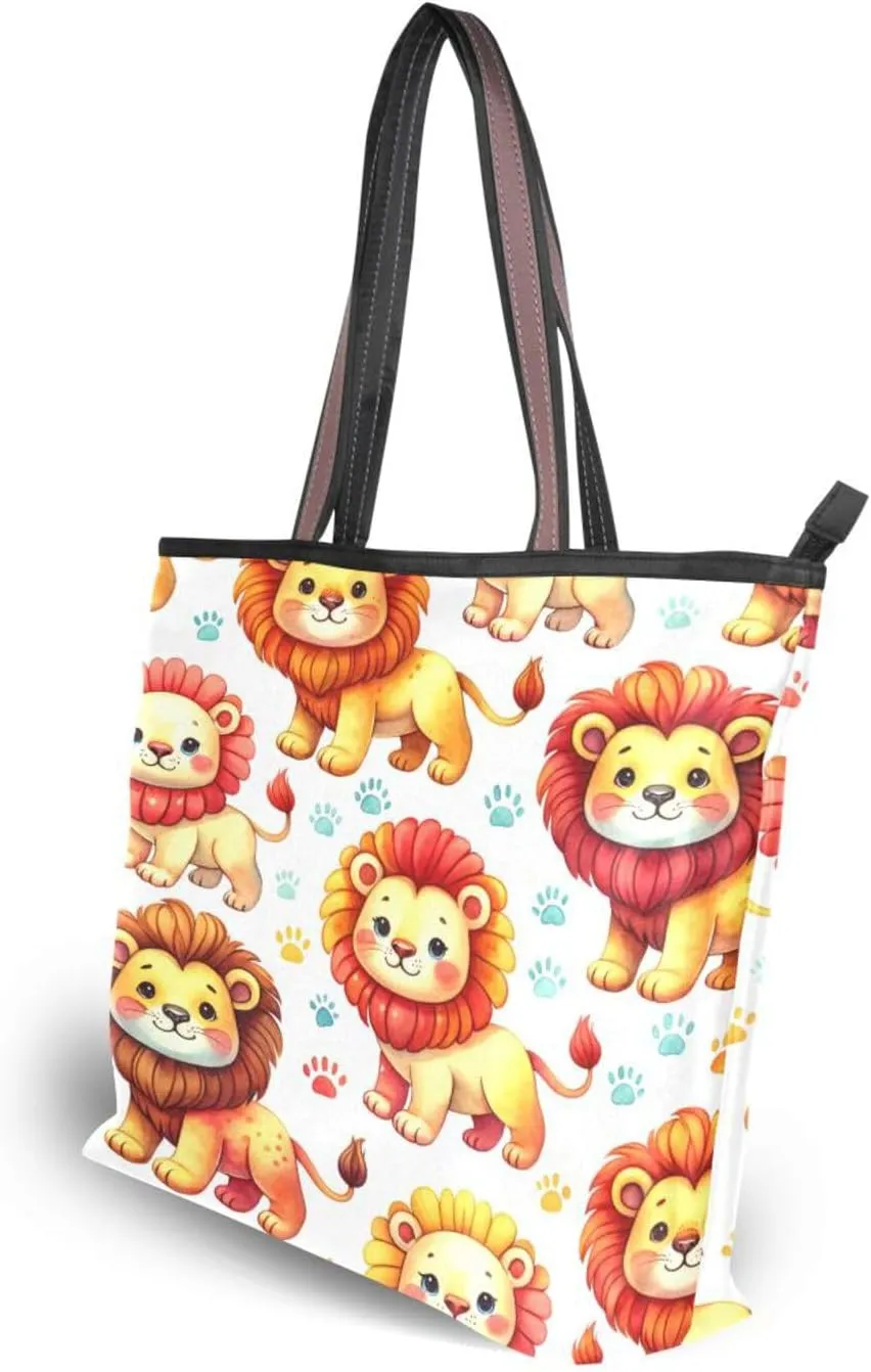 Tote Bag for Women with Zipper,Polyester Tote Purse Holiday Tote Bag Work Handbag Women Gift