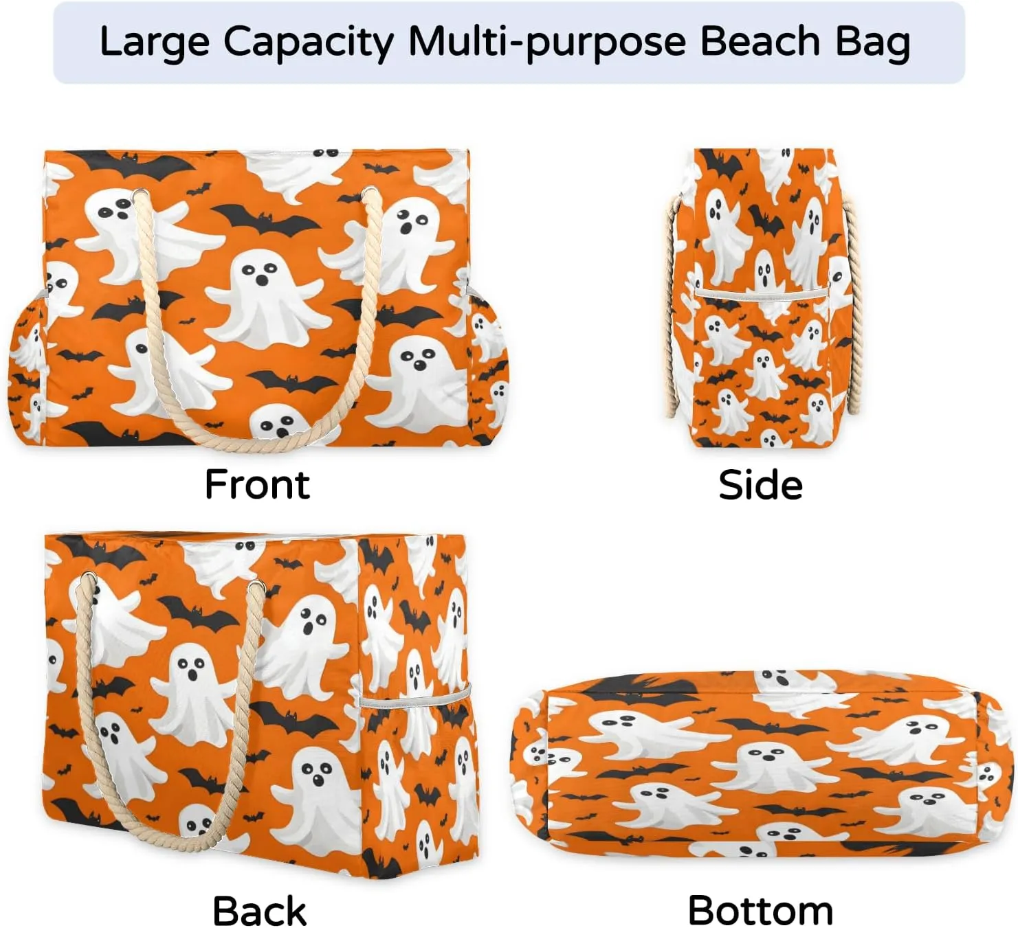 Tote Beach Bags for Women with Zipper Waterproof Sandproof Swim Pool Grocery Gym Travel Bag