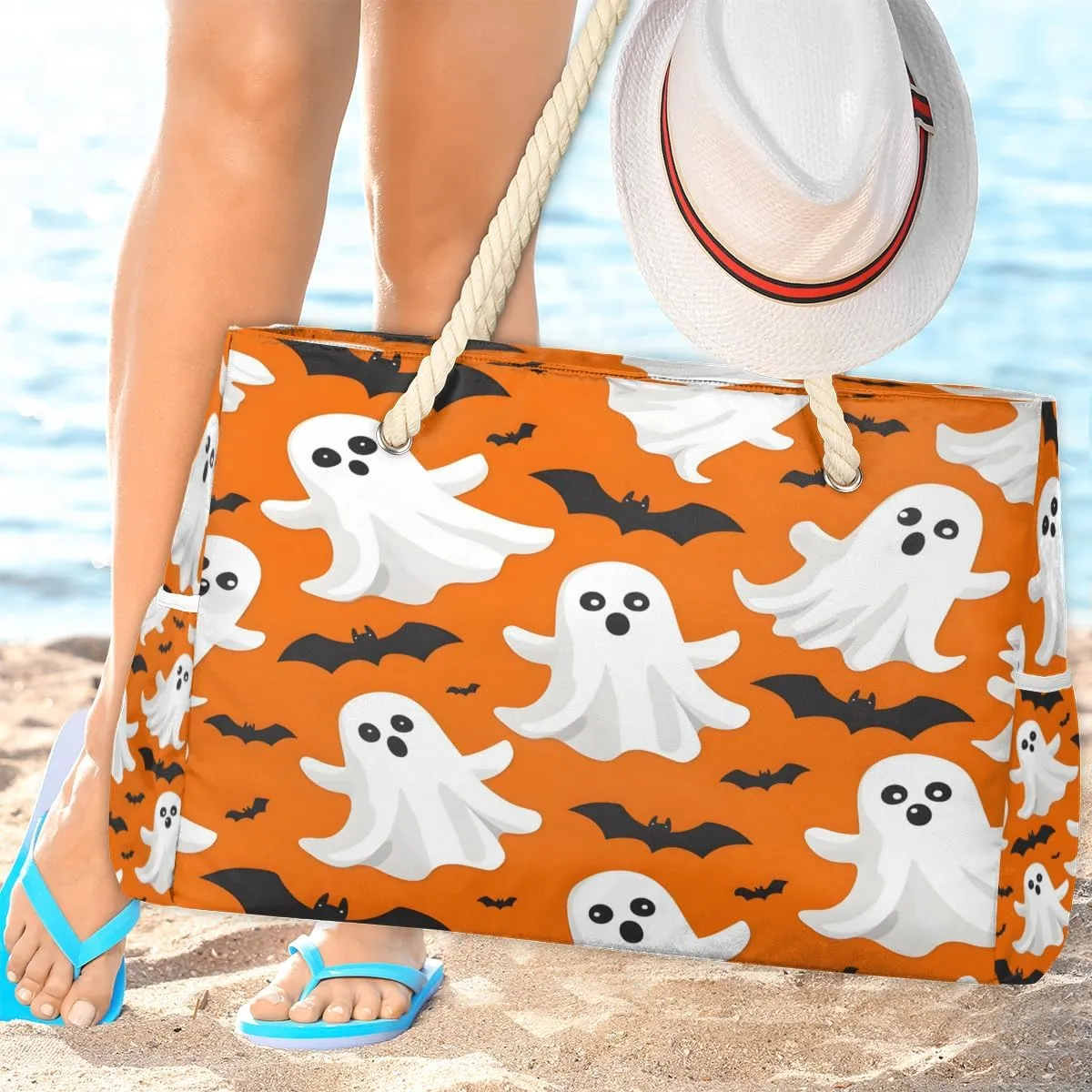 Tote Beach Bags for Women with Zipper Waterproof Sandproof Swim Pool Grocery Gym Travel Bag