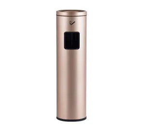 Trash Cans Garbage Outdoor with Stand Ashtray Vertical Stainless Waste Storage Bins Flame