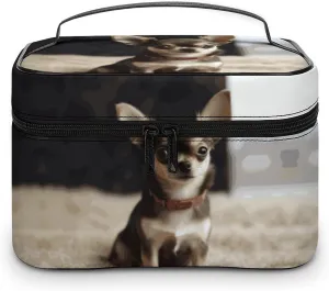 Travel Toiletry Bag for Women And Men,Cute Chihuahua Toiletry Organizer, Makeup Bag Travel Organizer for Shampoo,Toiletries