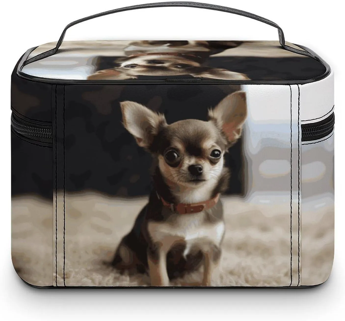Travel Toiletry Bag for Women And Men,Cute Chihuahua Toiletry Organizer, Makeup Bag Travel Organizer for Shampoo,Toiletries