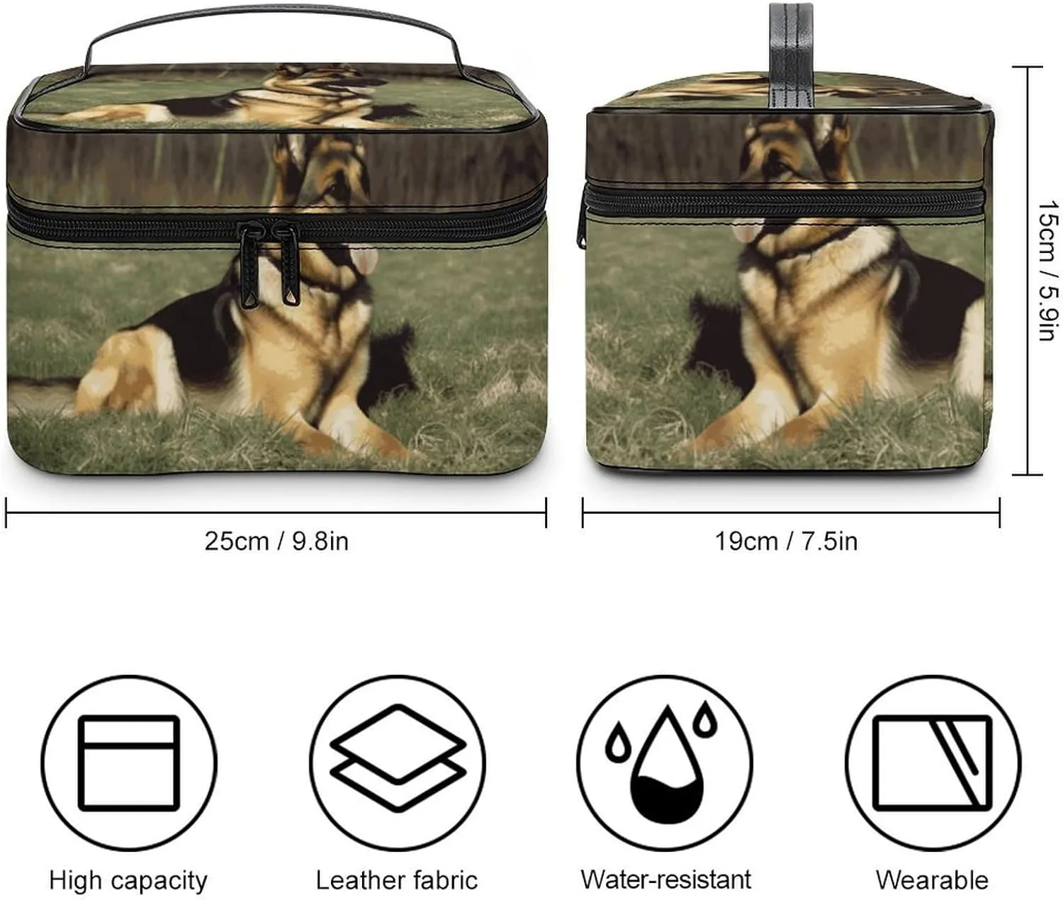 Travel Toiletry Bag for Women And Men,German Shepherd Dog Toiletry Organizer, Makeup Bag Travel Organizer for Shampoo,Toiletries