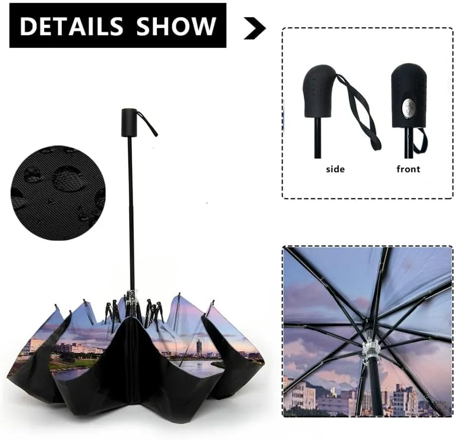 Travel Umbrella for Rain Windproof Evening view Dablam Automatic Cute Portable Compact Umbrella for Women Purse Backpack Car Black Sun UV Protection