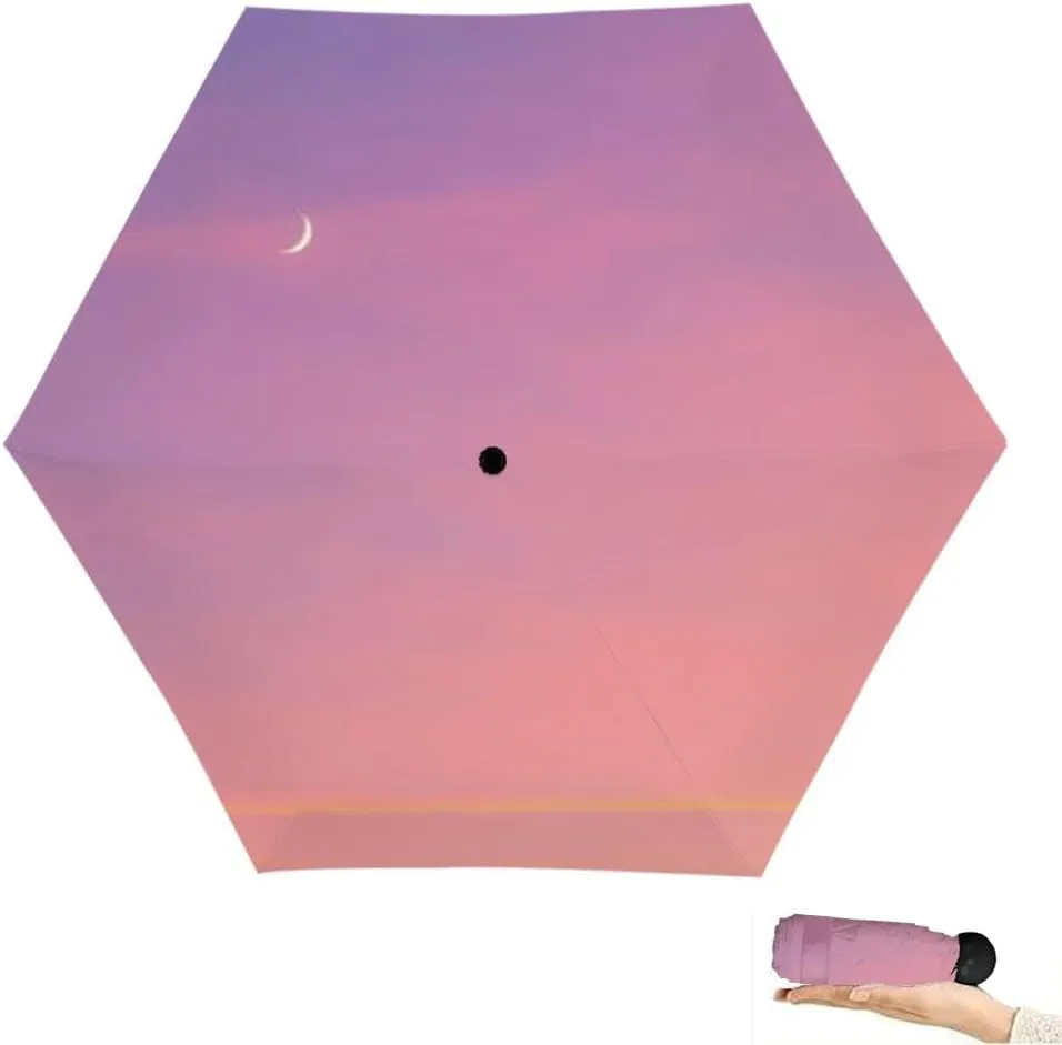 Travel Umbrella for Rain Windproof Evening view Dablam Automatic Cute Portable Compact Umbrella for Women Purse Backpack Car Black Sun UV Protection
