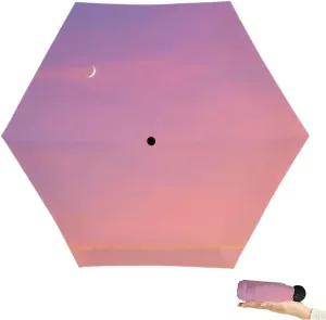 Travel Umbrella for Rain Windproof Evening view Dablam Automatic Cute Portable Compact Umbrella for Women Purse Backpack Car Black Sun UV Protection