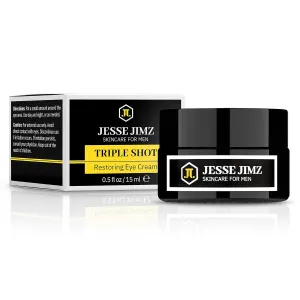 Triple Shot Restoring Eye Cream for Men, Antiaging Eye Balm to Reduce Fine Lines, Wrinkles, Puffiness, Dark Circles, & Undereye Bags