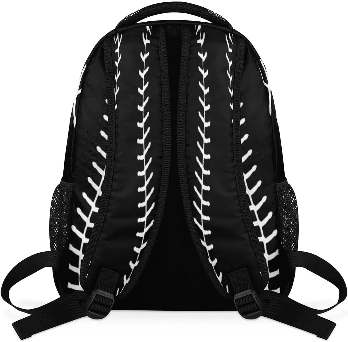 TropicalLife Black Baseball Backpack for School, School Bag for Girls Boys, Lightweight Travel Bookbag Casual College Daypack for Women Men