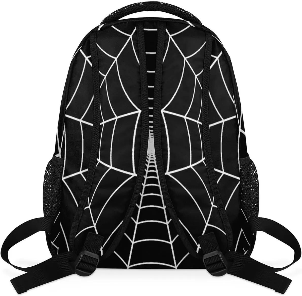 TropicalLife Black Spider Web Backpack for School, School Bag for Girls Boys, Lightweight Travel Bookbag Casual College Daypack for Women Men