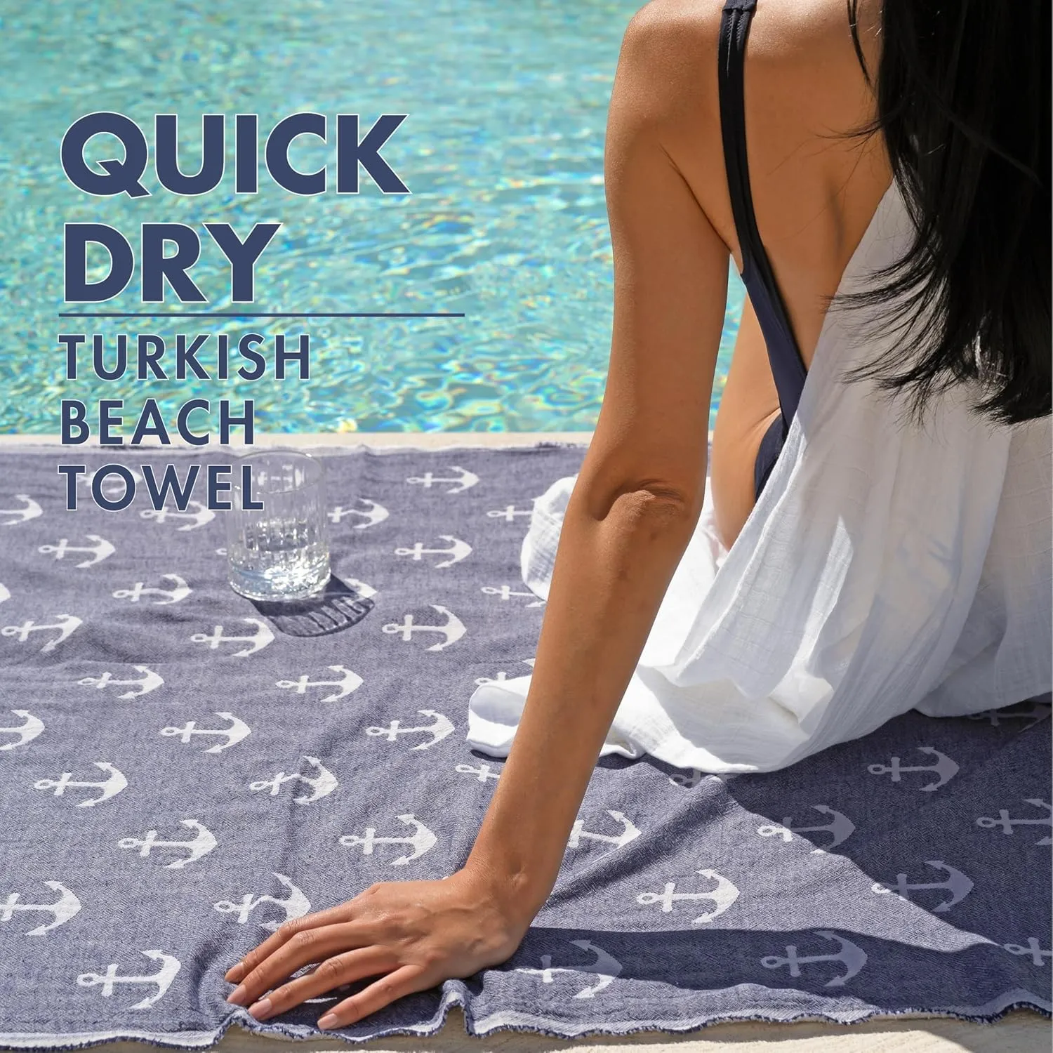 Turkish Beach Towel - Large 36 x 71 | Quick Dry Beach Towel is Essential for Enjoying A Day at The Beach | Sand Free Beach Towels for Clean and Comfortable Experience (Sunset, Large)
