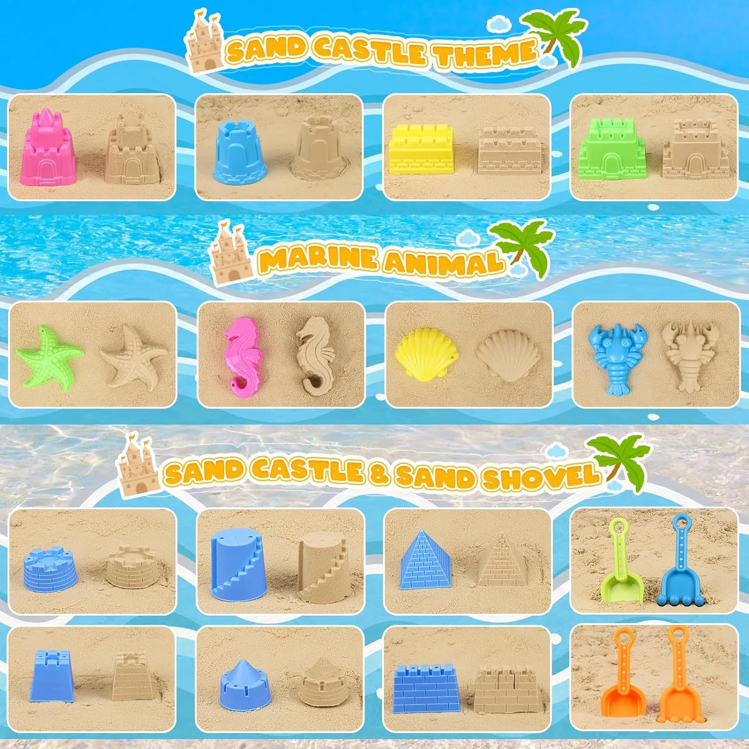 Ultimate Beach Adventure Kit for Kids - Travel-Friendly Sand Toys Set with 2 Buckets, 2 Mesh Bags, 4 Shovels & Molds | Perfect Gift for Boys & Girls Ages 3-10
