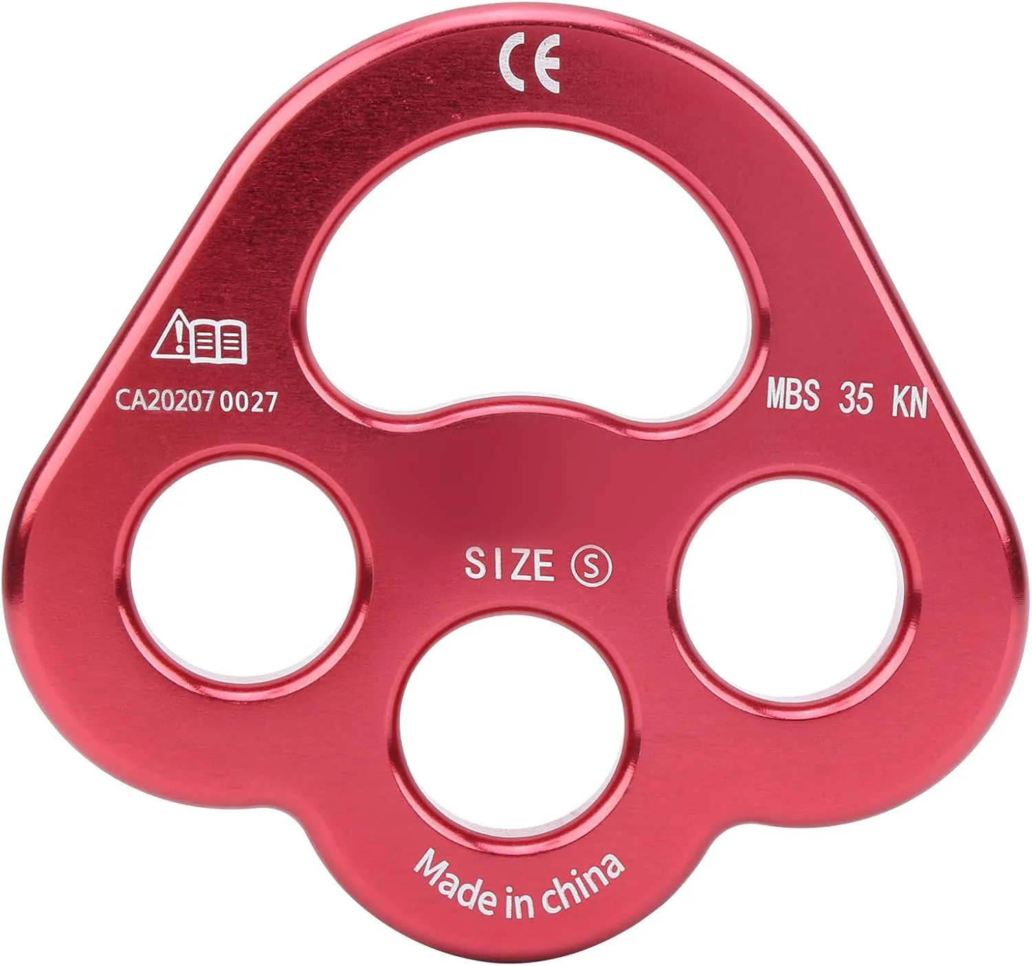 Ultra Light Rigging Plate, Descender Climbing Gear 3 Holes Force Rigging Plate Anchor Divider Finger Force Climbing Uniform Force Climbing Equipment for Outdoors