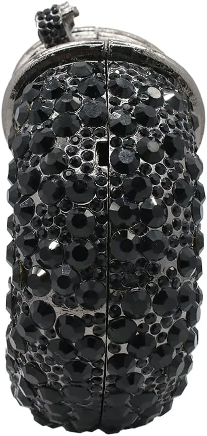 UMREN Women Crystal Oval Shell Evening Purse Bags Luxury Rhinestone Clutch Unique Gems Handbag Bridal Wedding Shoulder Bag
