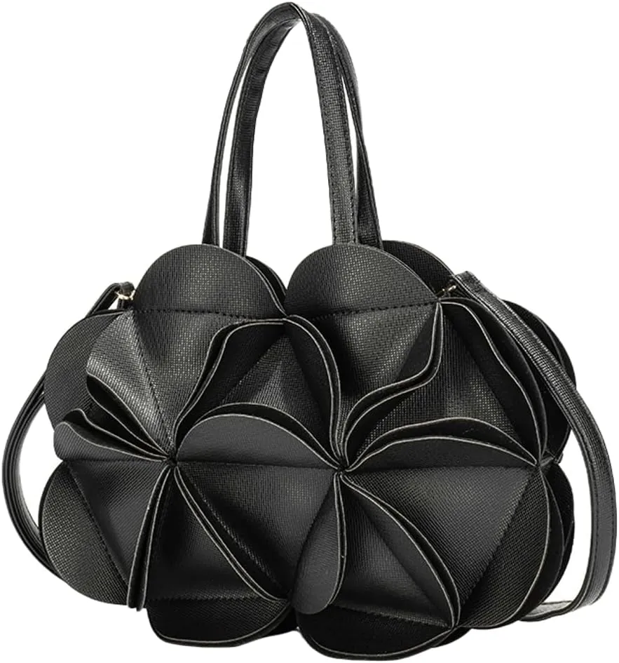 Unique Adorable Flower-Shaped Single-Shoulder & Crossbody Bag Innovative Creased Handbag Women Chic Stylish Evening Accessory