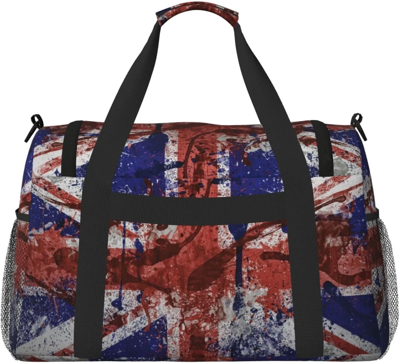 United Kingdom Flag Paint Travel Duffel Bag Large Foldable Waterproof Overnight Bag For Beach Swim Bags Pool Sports Gym