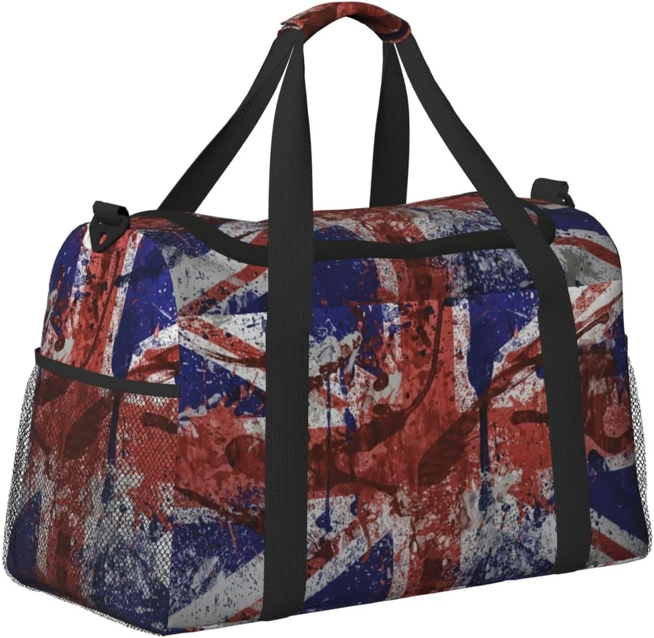 United Kingdom Flag Paint Travel Duffel Bag Large Foldable Waterproof Overnight Bag For Beach Swim Bags Pool Sports Gym