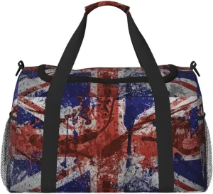 United Kingdom Flag Paint Travel Duffel Bag Large Foldable Waterproof Overnight Bag For Beach Swim Bags Pool Sports Gym