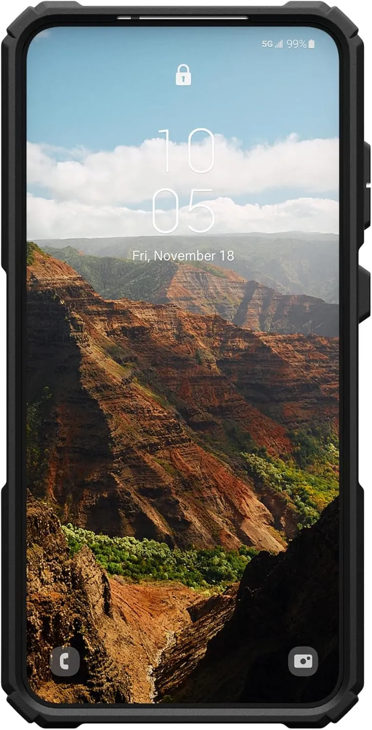 URBAN ARMOR GEAR UAG for Samsung Galaxy S25 Plus Case 6.7" with Kickstand Plasma XTE - Compatible with Magnetic Charging Transparent Rugged Military Drop Tested Protective Cover, Black/Orange