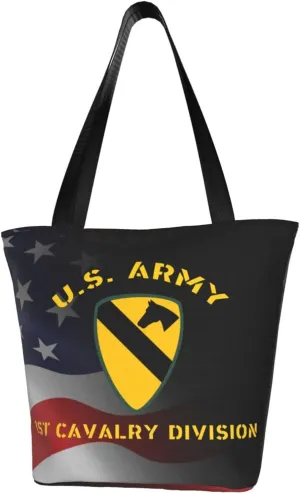 Us Army 1st Cavalry Division Fashion Shoulder Bag Large Capacity For Man Or Woman