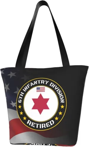 Us Army 6th Infantry Division Retired Fashion Shoulder Bag Large Capacity For Man Or Woman