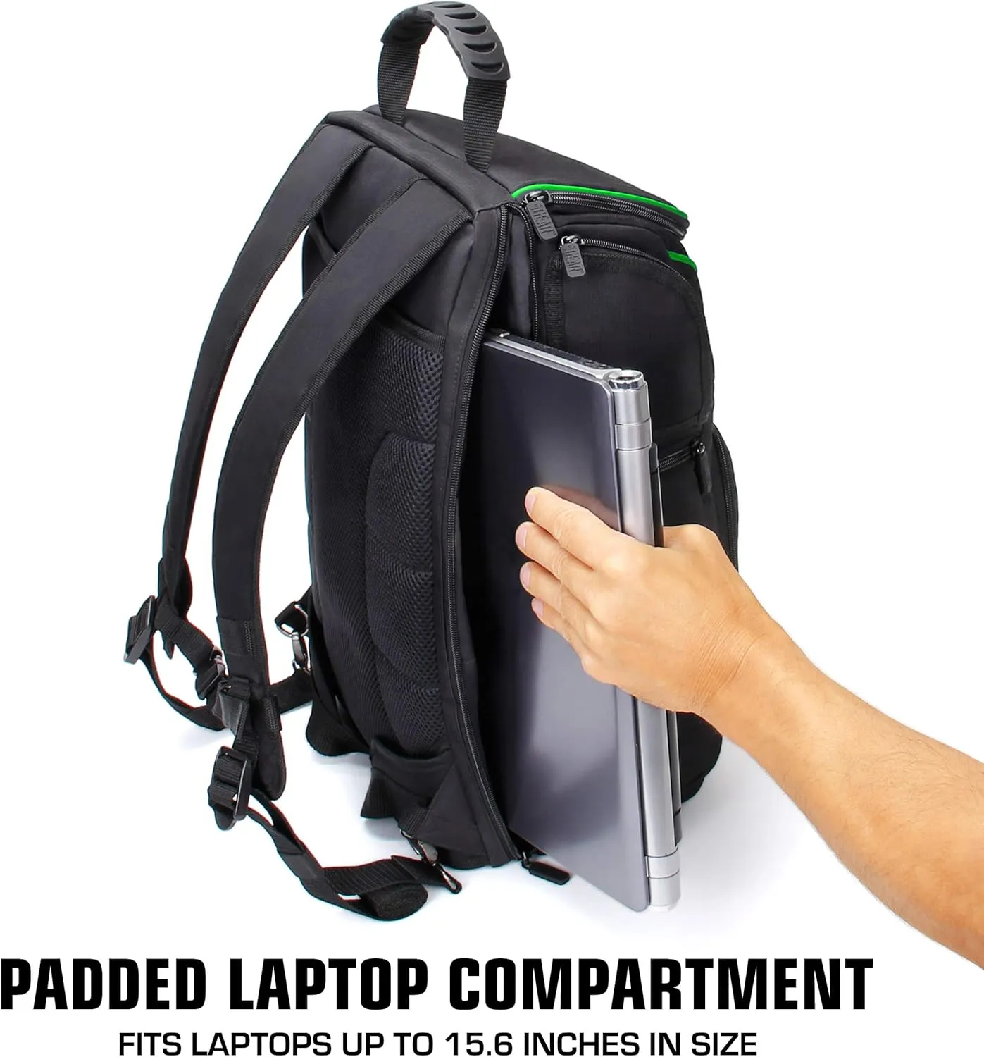 USA Gear Camera Backpack for Photographers DSLR/SLR/Mirrorless Photography Camera Bag with Laptop Compartment, Waterproof Rain Cover & Tripod Holder, Compatible with Canon/Nikon/Sony (Green)