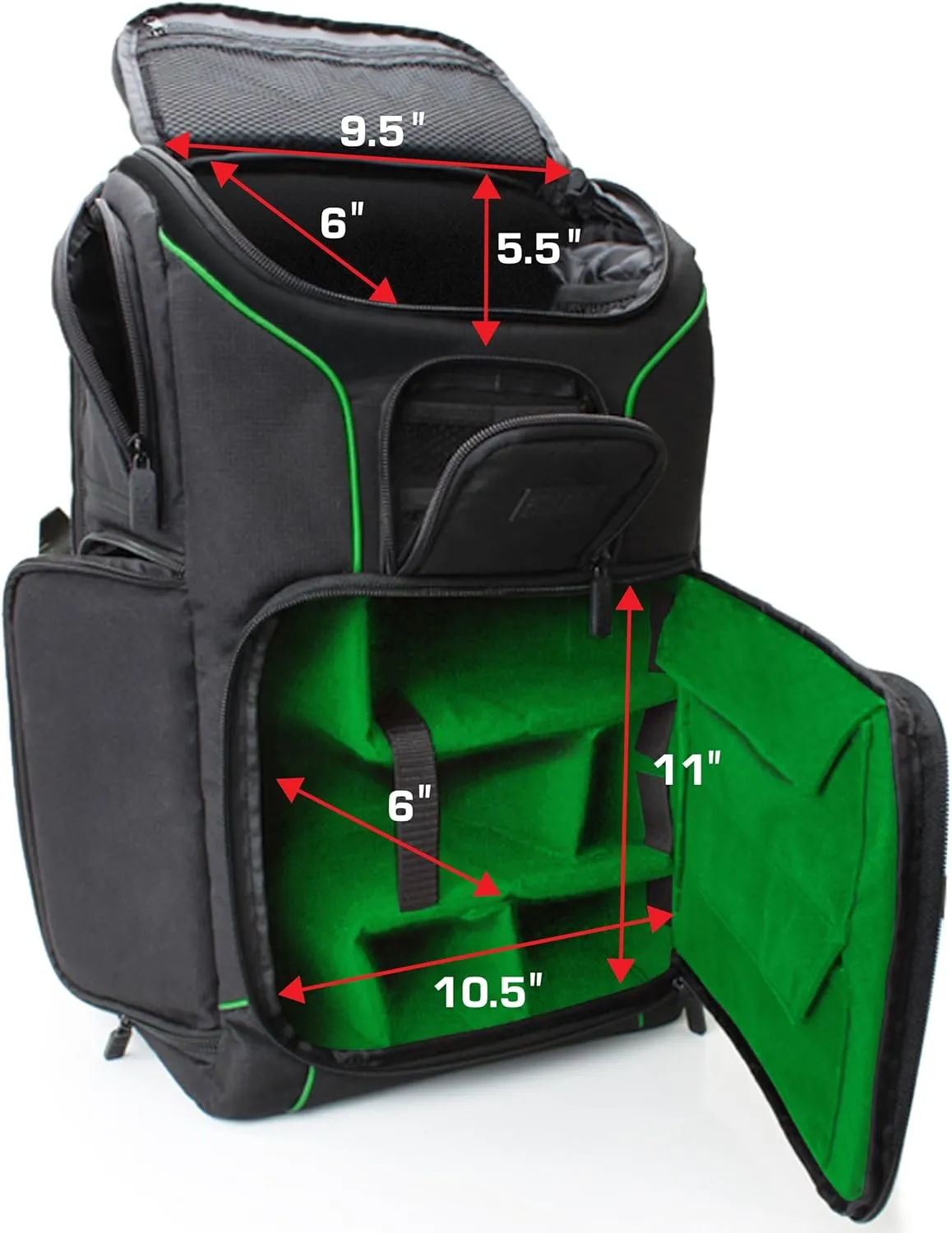 USA Gear Camera Backpack for Photographers DSLR/SLR/Mirrorless Photography Camera Bag with Laptop Compartment, Waterproof Rain Cover & Tripod Holder, Compatible with Canon/Nikon/Sony (Green)