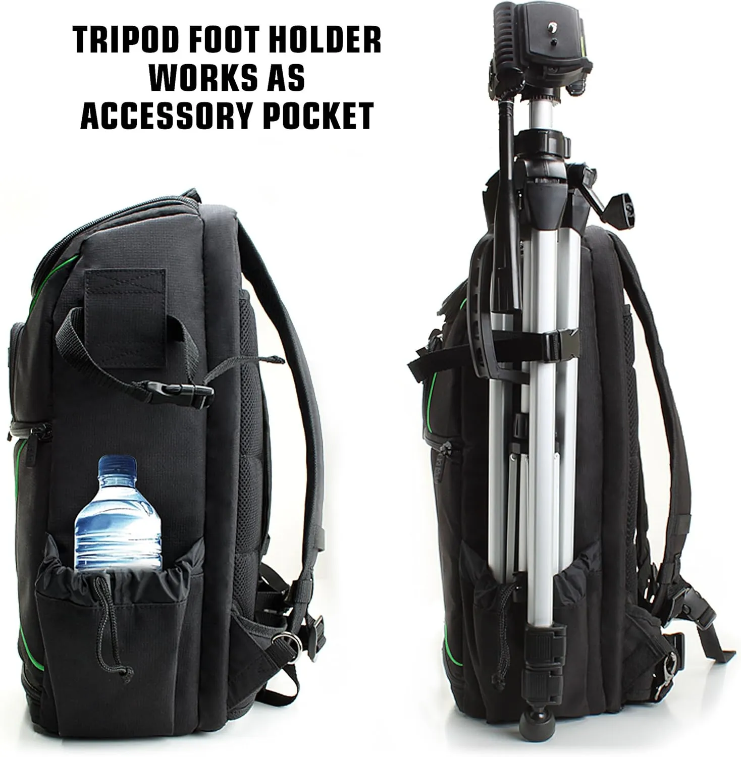 USA Gear Camera Backpack for Photographers DSLR/SLR/Mirrorless Photography Camera Bag with Laptop Compartment, Waterproof Rain Cover & Tripod Holder, Compatible with Canon/Nikon/Sony (Green)