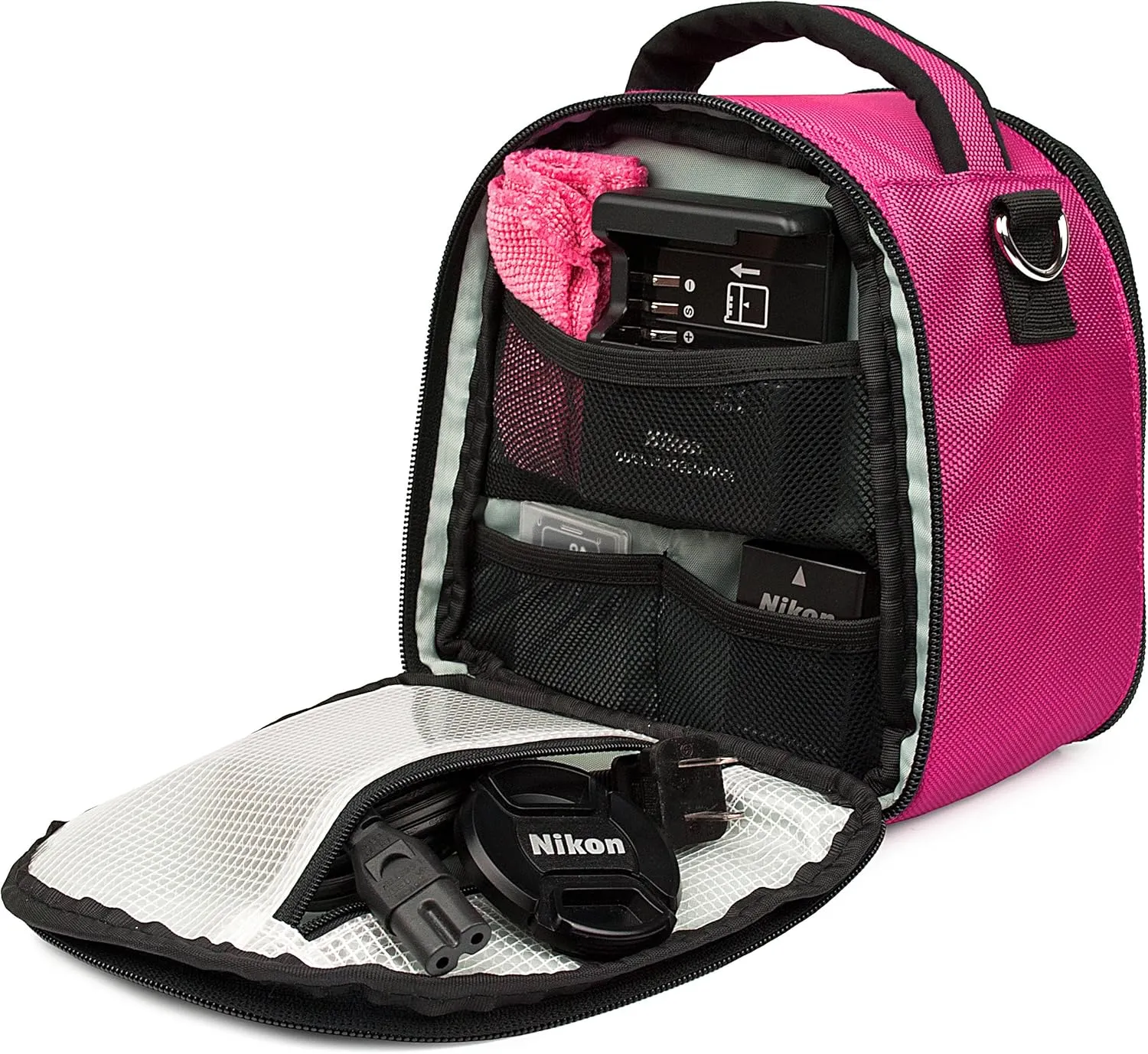 Vangoddy VGLaurelHPNK Laurel DSLR Camera Case with Removable Shoulder Strap (Hot Pink)