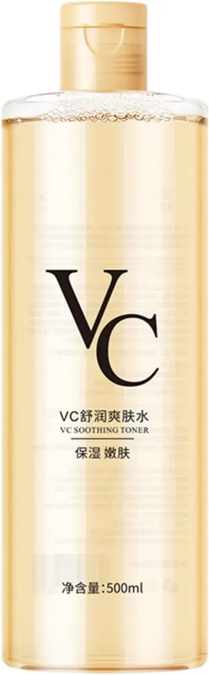 Vc Toner, 500 Ml Vitamin C Moisturizing Toner, Hydrating and Brightening Facial Essences with Hyaluronic Acid,Deep Moisturizing,Soothes Dry Skin