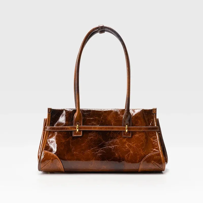 Veloria™ Vintage Leather Baguette Bag