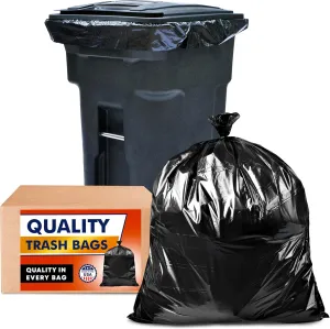 Veska 95-96 Gallon Trash Bags, (ValuePack 25 Bags w/Ties) 100 Gallon Extra Large Trash Bags, 90 Gallon, 95 Gallon, 96 Gallon Heavy Duty Big Garbage Bags