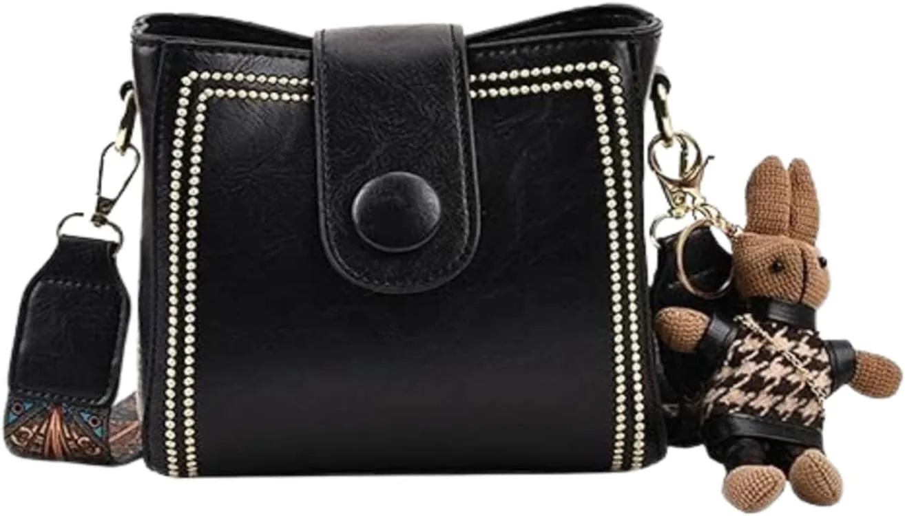 Vintage Fashion Bag, Vintage Retro Crossbody Bags for Women, Bucket Bag with Adjustable Wider Shoulder Strap