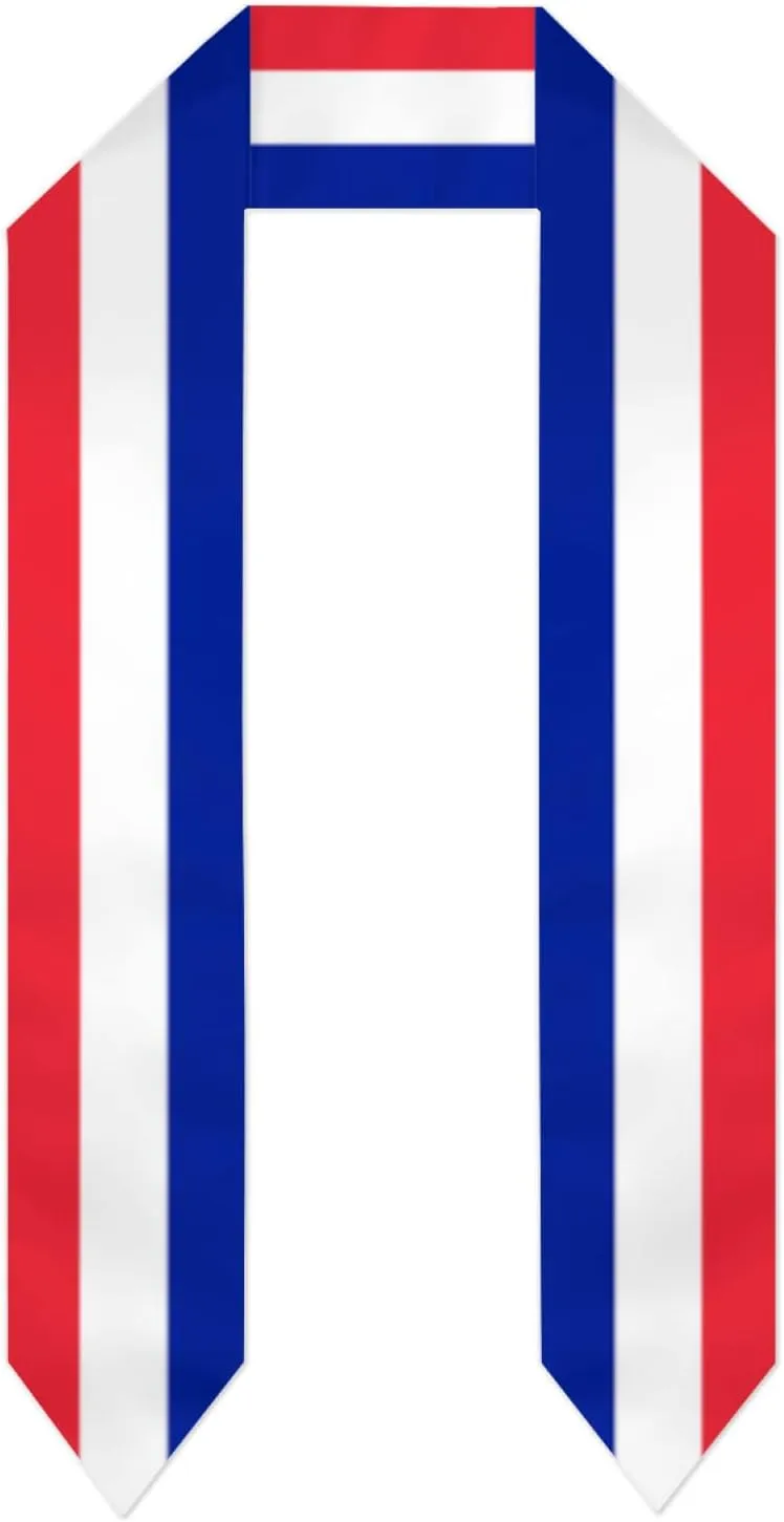 Vintage Flag Graduation Stole Scarf Shawl Sash for Abroad Student International Study Class of 2024