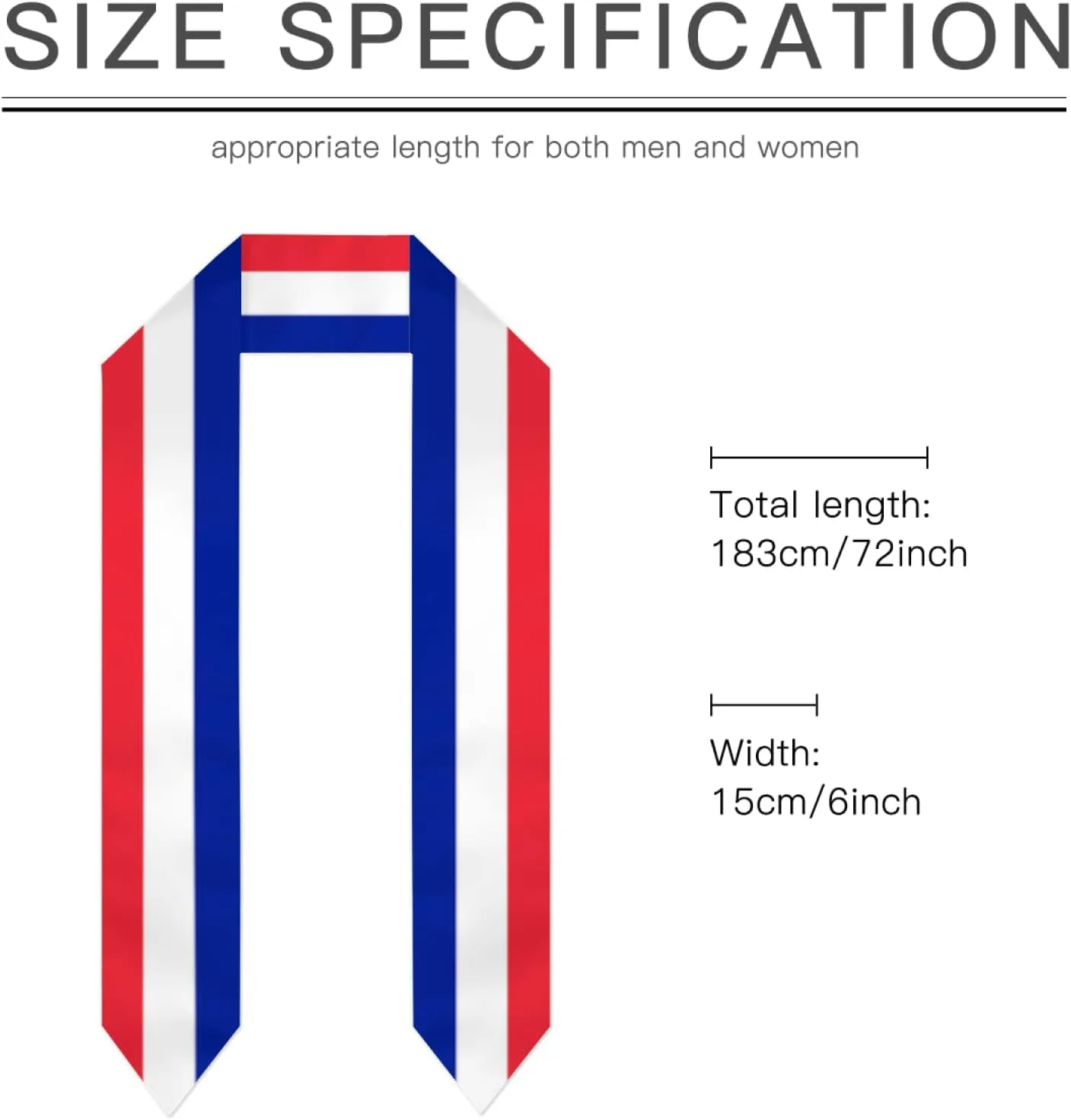 Vintage Flag Graduation Stole Scarf Shawl Sash for Abroad Student International Study Class of 2024