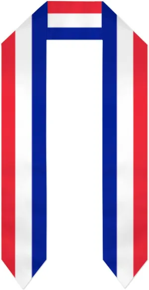 Vintage Flag Graduation Stole Scarf Shawl Sash for Abroad Student International Study Class of 2024