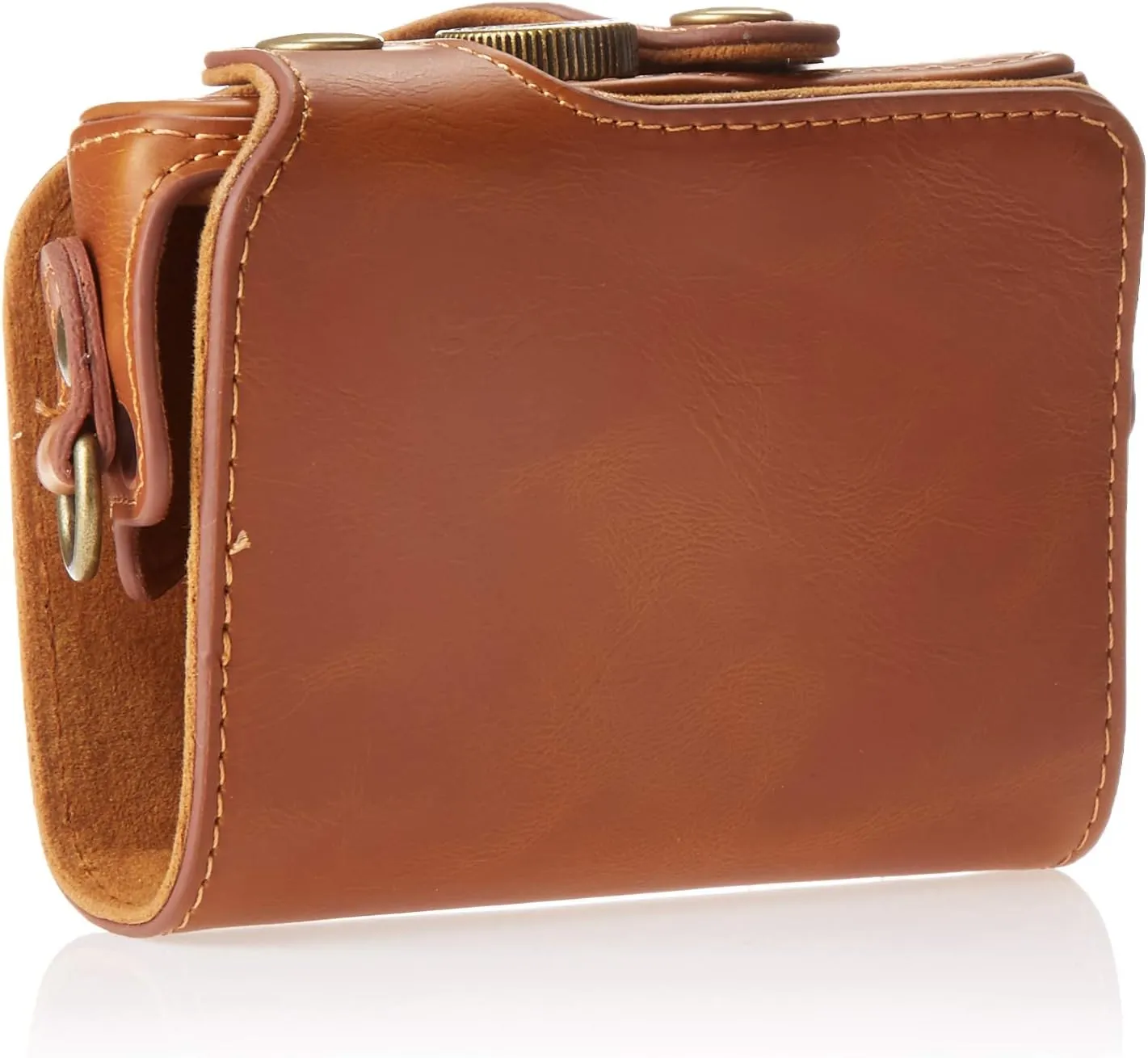 Vintage Leather Camera Case Bag with Strap for Canon Powershot G7X, G7X Mark II DSLR Camera - Brown