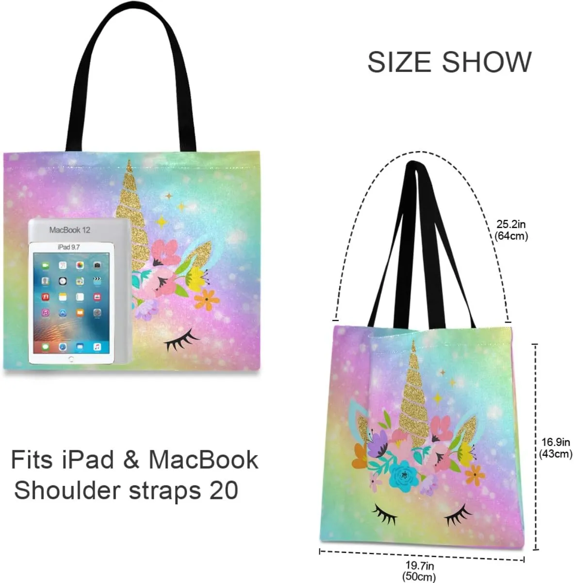 visesunny Canvas Shoulder Bags For Women Waterproof Tote Handbags For Teens Beach School Daily Working