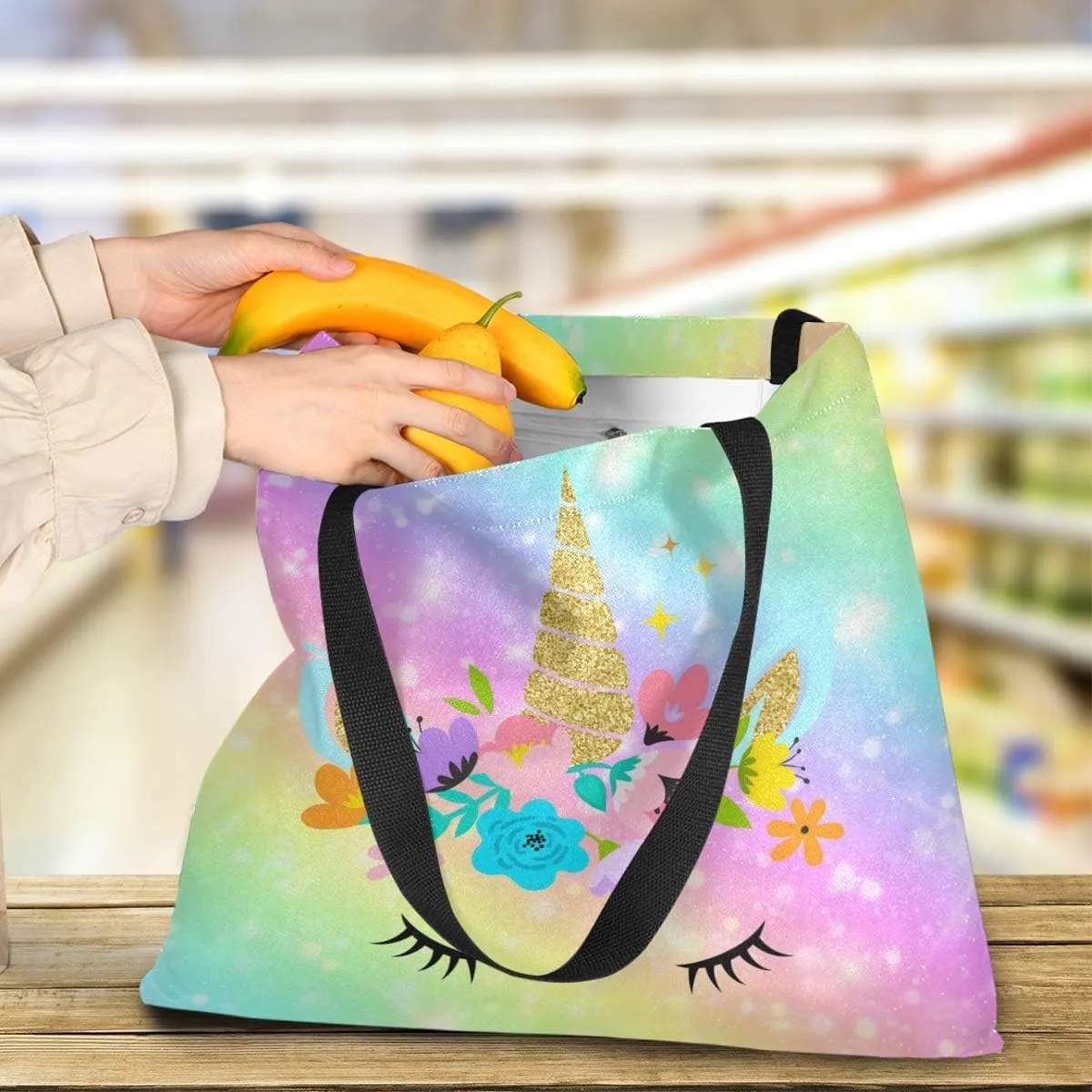 visesunny Canvas Shoulder Bags For Women Waterproof Tote Handbags For Teens Beach School Daily Working