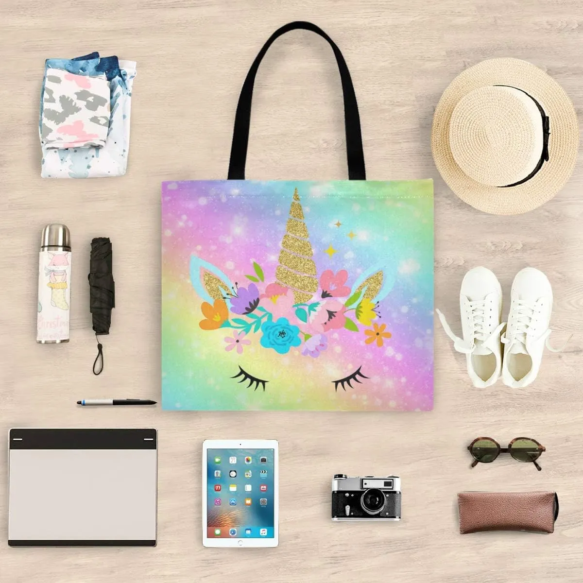 visesunny Canvas Shoulder Bags For Women Waterproof Tote Handbags For Teens Beach School Daily Working