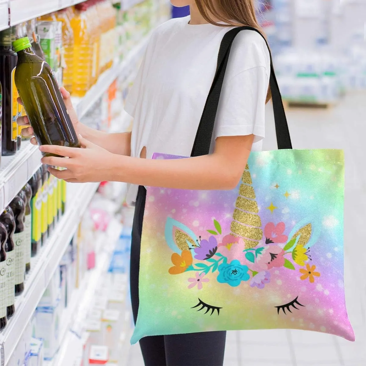 visesunny Canvas Shoulder Bags For Women Waterproof Tote Handbags For Teens Beach School Daily Working