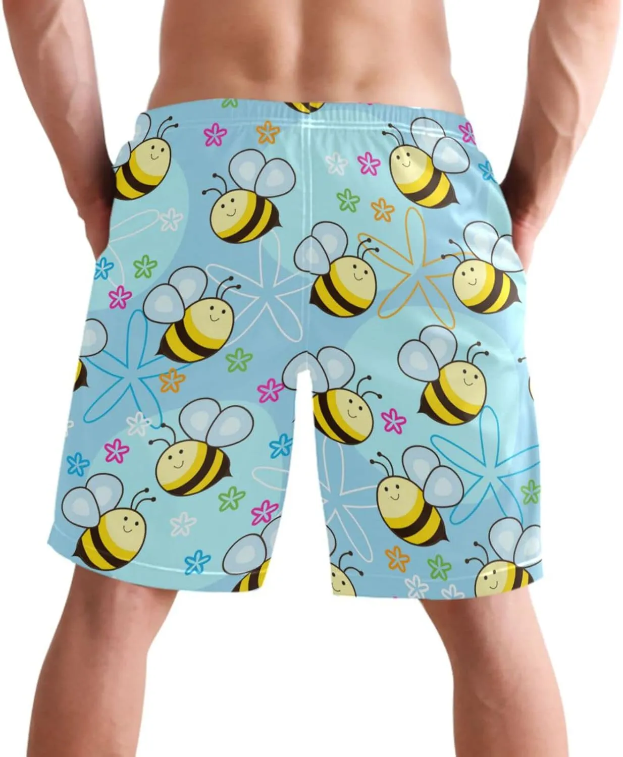 visesunny Cool Mens Novelty Swim Trunks Quick Dry Summer Board Beach Shorts with Mesh Lining and Pockets