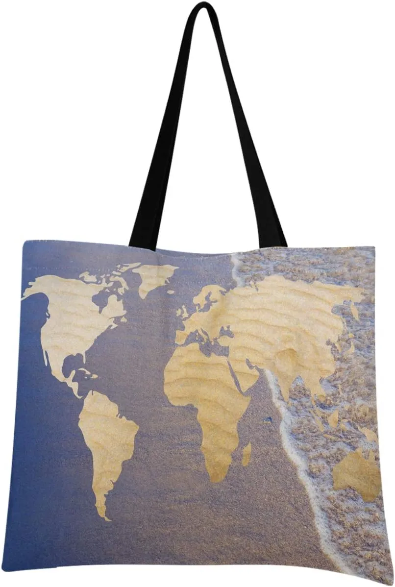 visesunny Do Your Part Against Desertification World With Sa Floral Water Resistant Large Tote Bag with Inner Pocket Shoulder Bag for Gym Beach Travel Daily Bags
