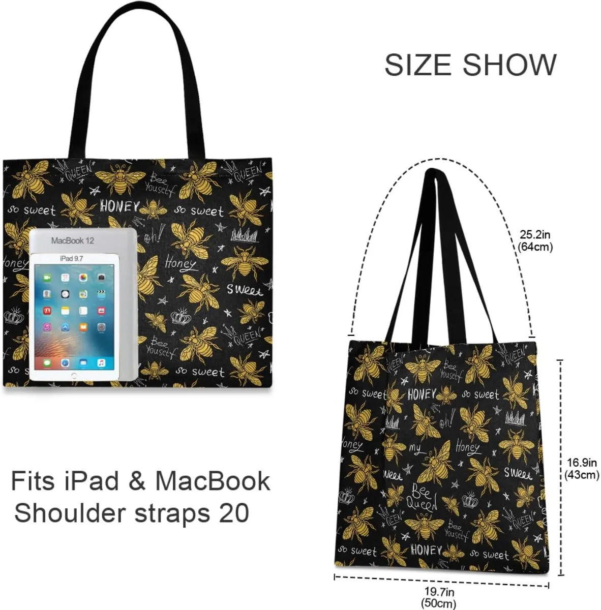 visesunny Large Tote Bag Shoulder Bag Shopping Casual Travel Bag Handbags for Women Lady Girl Teens Gym Beach Daily