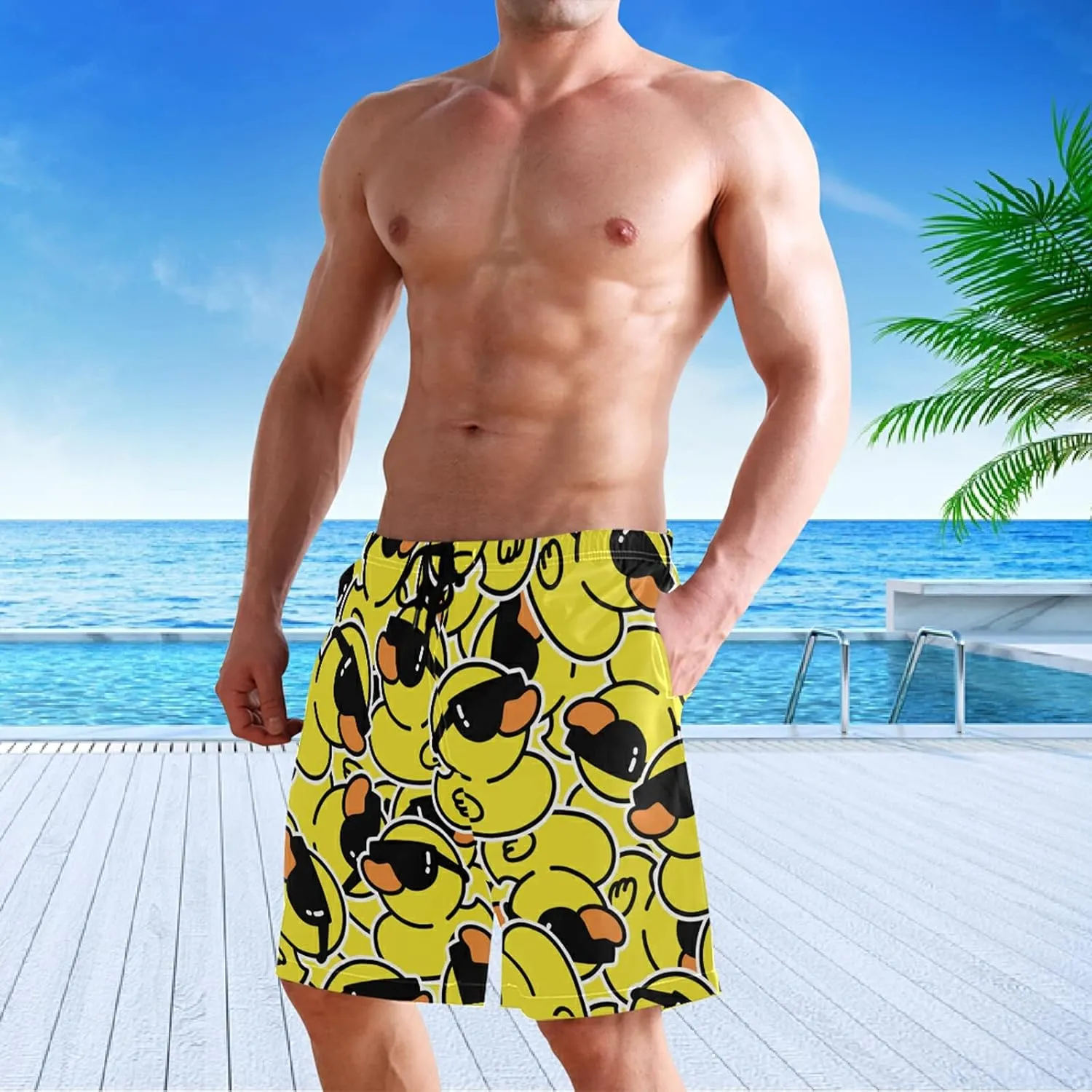 visesunny Men's Colorful Flower Print Beach Shorts Hot Summer Swim Trunks Sports Running Bathing Suits with Mesh Lining