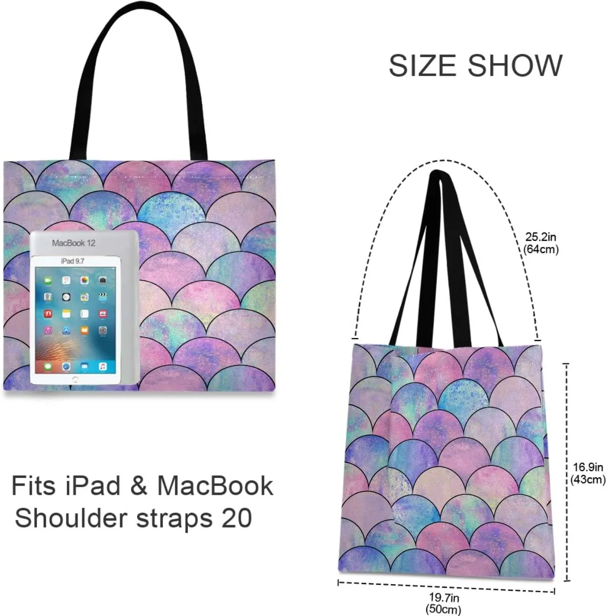 visesunny Stylish Canvas Tote Bag Shoulder Bag Shopping Casual Bag Foldaway Travel Bag Handbags for Women Lady Girl Teens