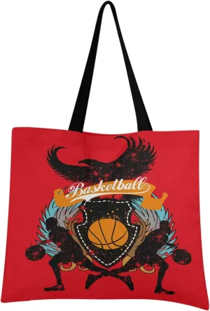 visesunny Women Extra Large Tote Bag Basketball Battle Eagle Print Shoulder Bags Ladies Beach Travel Reusable Grocery Shopping Portable Storage Handbag