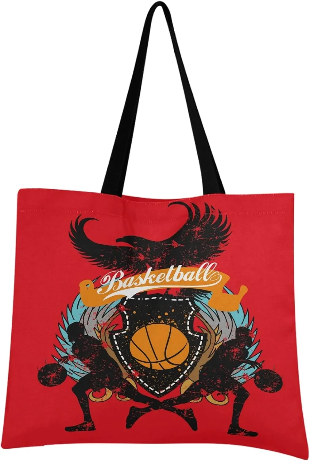 visesunny Women Extra Large Tote Bag Basketball Battle Eagle Print Shoulder Bags Ladies Beach Travel Reusable Grocery Shopping Portable Storage Handbag
